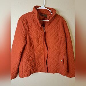 Jane Ashley orange quilted jacket size XL